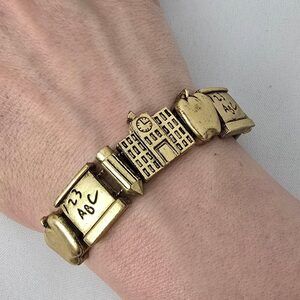 Gold Tone Teacher Charm Bracelet